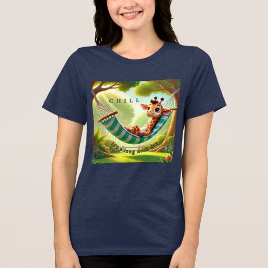 Ontspan – Het is een lange hals dag Giraffe Tri-Blend Shirt (Voorkant)