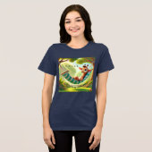 Ontspan – Het is een lange hals dag Giraffe Tri-Blend Shirt (Voorkant volledig)