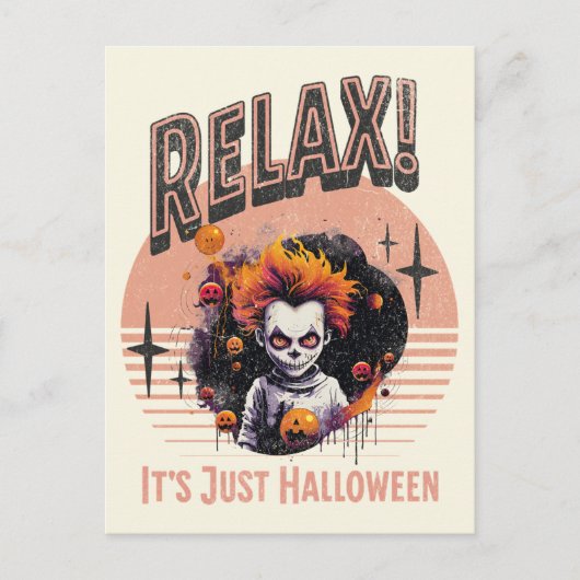 Ontspan! Het is gewoon Halloween Feestdagenkaart (Voorkant)