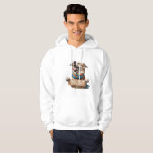 "Ontspan, het is winter! Enthousiaste hond Hoodie (Voorkant volledig)