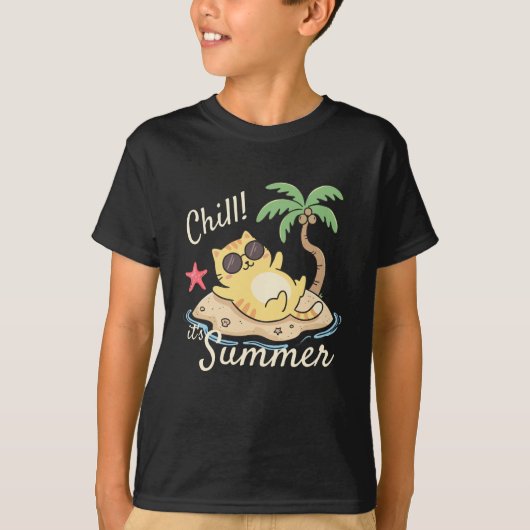 Ontspan Het Is Zomer Retro Strand Design T-shirt (Voorkant)