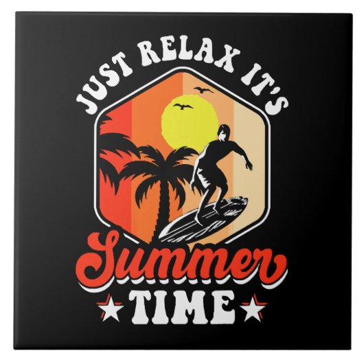 Ontspan Het Is ZomerTijd Tegeltje (Voorkant)