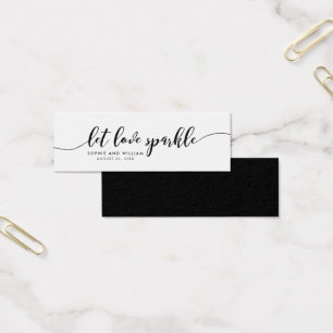 Ontspan het script Let Love Sparkle Wedding Mini Visitekaartjes