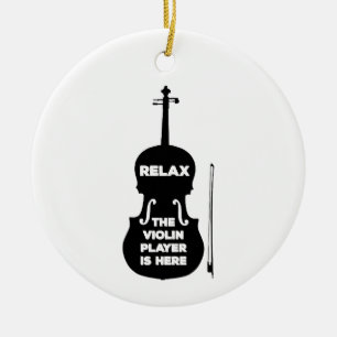 Ontspan hier de Violin Player Keramisch Ornament