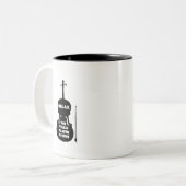 Ontspan hier de Violin Player Tweekleurige Koffiemok (Voorkant links)