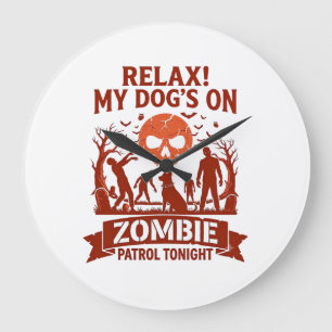 Ontspan Honden Zombie Patrouille Vanavond Hallowee Grote Klok