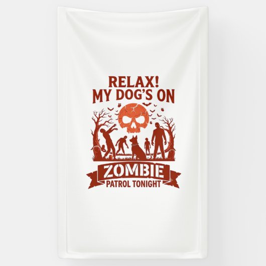Ontspan Honden Zombie Patrouille Vanavond Hallowee Spandoek (Verticaal)