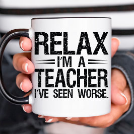 Ontspan Ik ben een Leraar Grappige Verjaardag Koff Mok