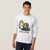 Ontspan je, graaf verder Cute Excavator Heren Swea Trui (Voorkant volledig)