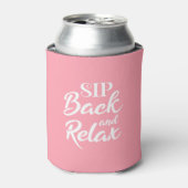 Ontspan je met een drankje Roze Blikjeskoeler (Blikje Voorkant)