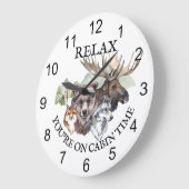 Ontspan je op Cabin Time Forest Animals Grote Klok (Hoek)