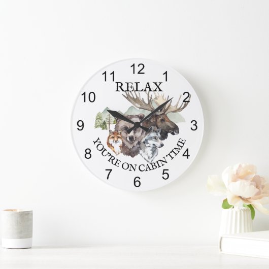 Ontspan je op Cabin Time Forest Animals Grote Klok (Huis)