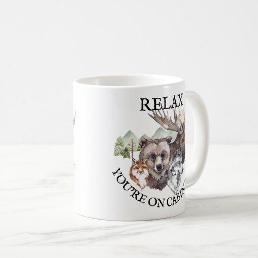 Ontspan je op Cabin Time Forest Animals Koffiemok (Voorkant rechts)