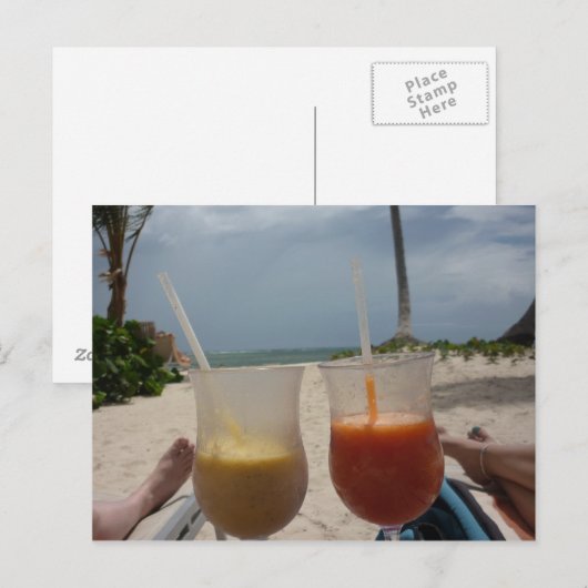 Ontspan je op het strand briefkaart (Voorkant / Achterkant)