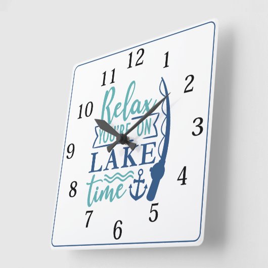 Ontspan je op Lake Time Vierkante Klok (Hoek)