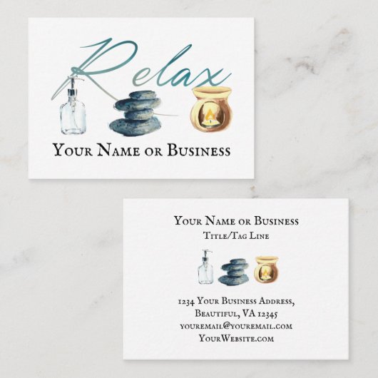 Ontspan je op vreedzame dag met anticonceptie Salo Visitekaartje (Voorkant / Achterkant)