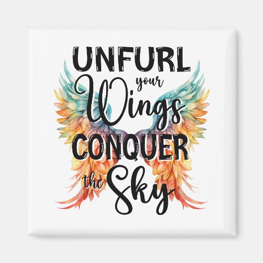 Ontspan je vleugels Verover de hemel, kleurrijke v Magneet (Voorkant)