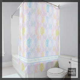 Ontspan Je Voorstel Droom Stippen Ogee Roze Blauw Douchegordijn