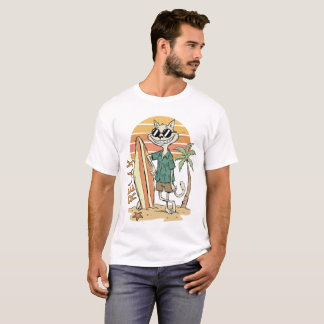 Ontspan Kat Surf Stemming T-shirt