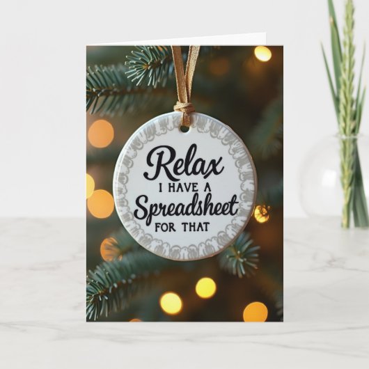 Ontspan Kerstspreadsheet Ornament Kaart (Voorkant)