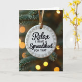 Ontspan Kerstspreadsheet Ornament Kaart (Gele Bloem)