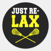 Ontspan Lacrosse Sticks Ronde Sticker (Voorkant)