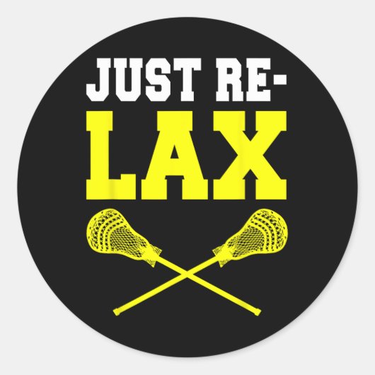 Ontspan Lacrosse Sticks Ronde Sticker (Voorkant)