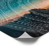 Ontspan Mandala Overlay Starry Sky Sunset Foto Poster (Hoek)