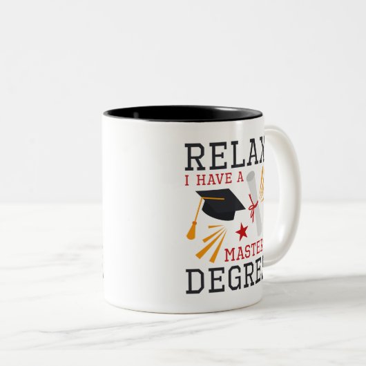 Ontspan mastergraad tweekleurige koffiemok (Voorkant rechts)