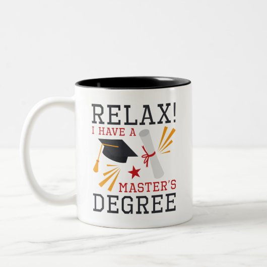 Ontspan mastergraad tweekleurige koffiemok (Links)