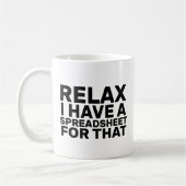 Ontspan me dat ik een spreadsheet heb, accountant koffiemok (Links)