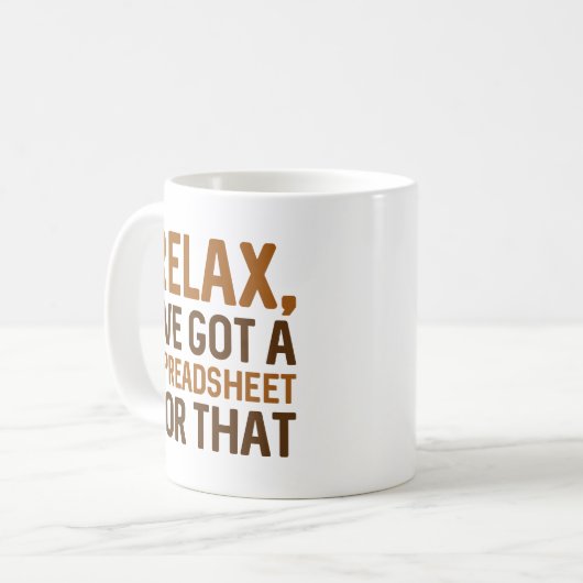 Ontspan me dat ik een spreadsheet heb koffiemok (Voorkant links)