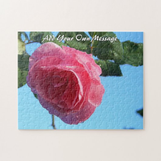 Ontspan met onze Stunning Aanpasbare Roze Roos Legpuzzel (Horizontaal)