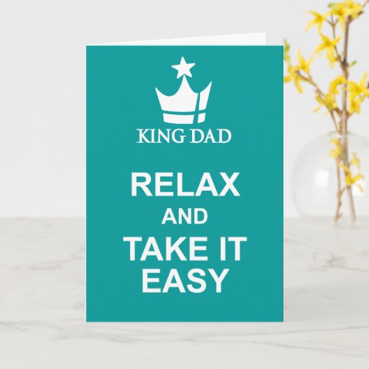 Ontspan & neem het gemakkelijk Vaderdag blauwgroen Kaart (Gele Bloem)