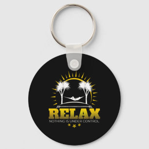 Ontspan niets onder controle Funny Yoga Spiritueel Sleutelhanger