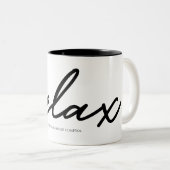 Ontspan niets onder controle Two-Tone koffiemok is Tweekleurige Koffiemok (Voorkant rechts)