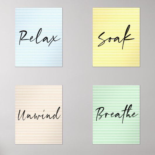 Ontspan Ontspan Weken Badkamer Muurkunst Sets (Voorkant)