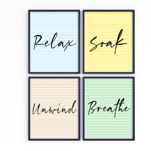 Ontspan Ontspan Weken Badkamer Muurkunst Sets