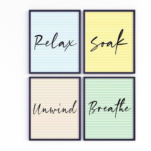 Ontspan Ontspan Weken Badkamer Muurkunst Sets