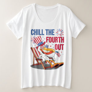 Ontspan op 4 juli met een grappige patriottische p grote maat t-shirt