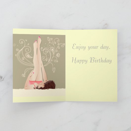 Ontspan op je verjaardagskaart vrouw kaart (Binnen)