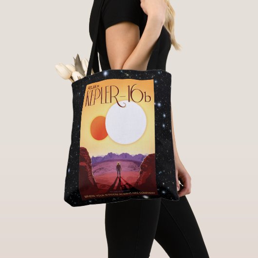 Ontspan op Kepler 16b-advertentie voor het ruimtev Tote Bag (Dichtbij)