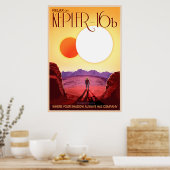 Ontspan op Kepler-16b Poster (Keuken)