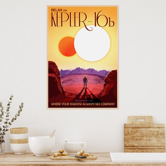 Ontspan op Kepler-16b Poster (Keuken)