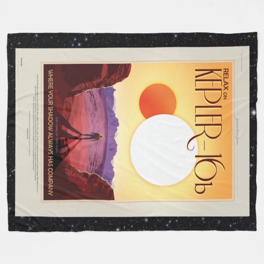 Ontspan op Kepler 16b vakantie advertentie Fleece Deken (Voorkant (Horizontaal))