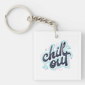 Ontspan Retro Typografie Sleutelhanger