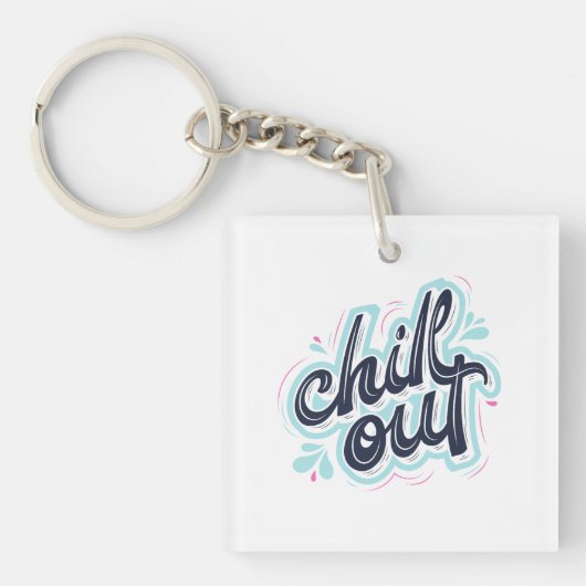 Ontspan Retro Typografie Sleutelhanger (voorkant)