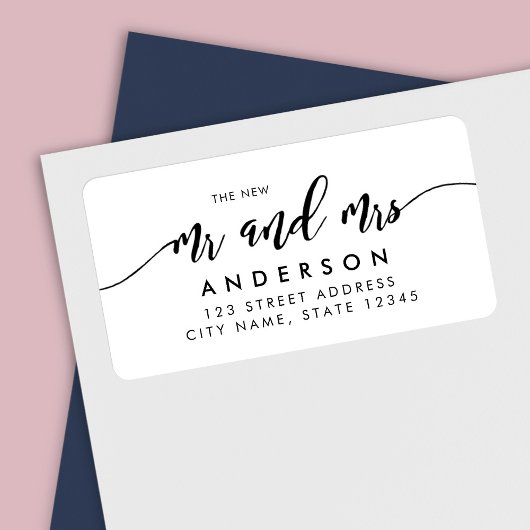 Ontspan Script De nieuwe Mr en Mrs Adres Etiket