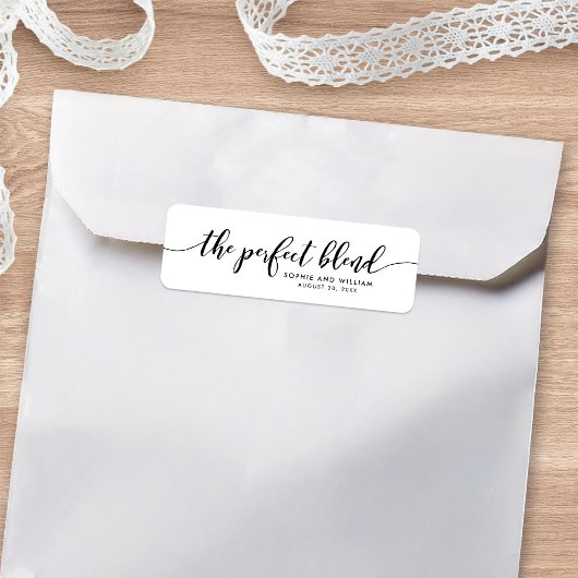 Ontspan Script Het Perfecte Bruilofts Favoriet Lab Etiket