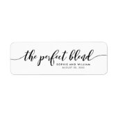 Ontspan Script Het Perfecte Bruilofts Favoriet Lab Etiket (Voorkant)